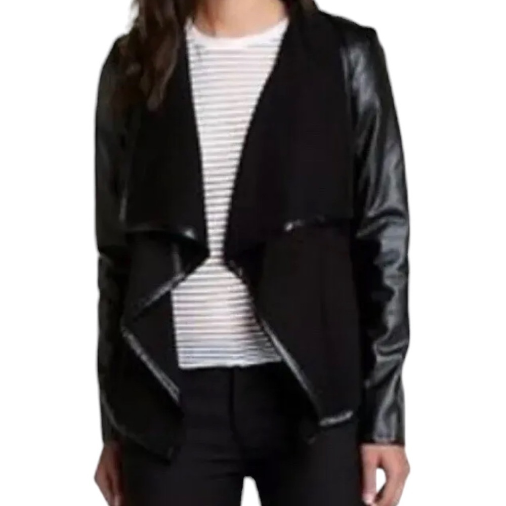 VS2 By Vakko Draped Textured Jacket Black